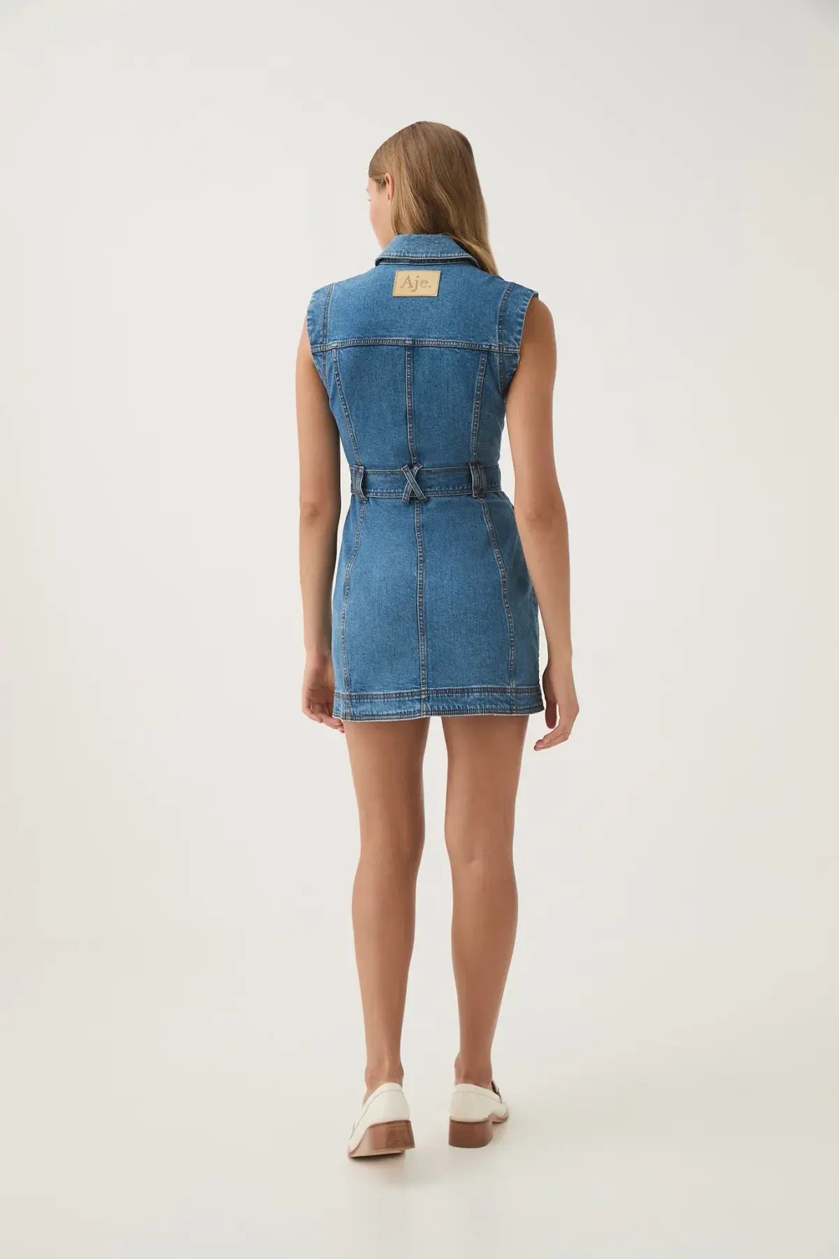 Aje Darcie Denim Mini Dress Size 6 photo 3