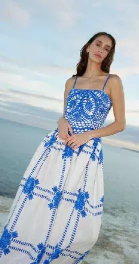Aston Studio Cordelia Dress Mediterranean/Foam Size 10 photo 4
