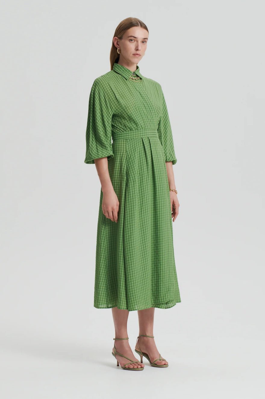 Scanlan Theodore Gingham Wrap Dress - Safari photo 3