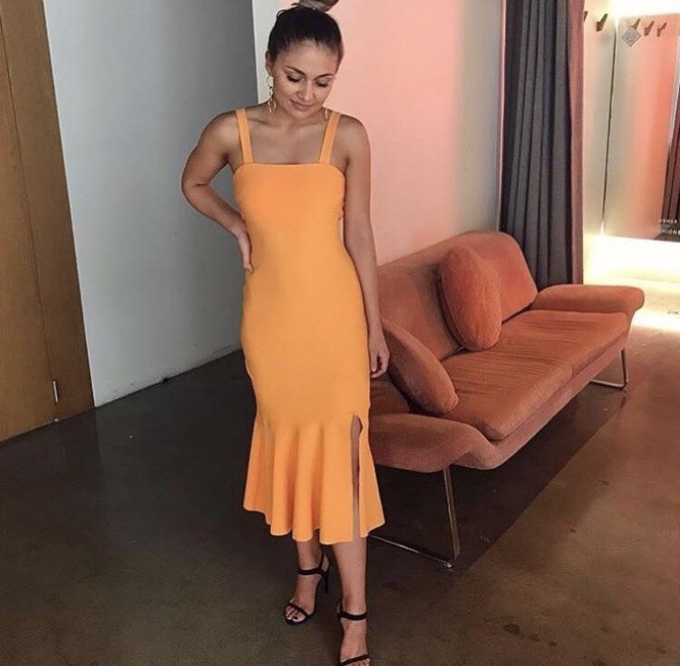 Finders Keepers Tribute Sorbet Midi Dress Yellow  Size 10 photo 3