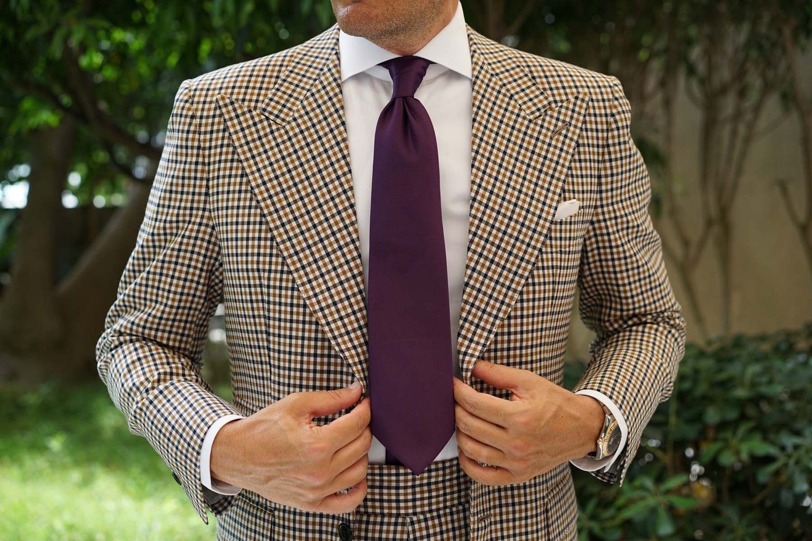 Otaa Plum Purple Weave Necktie photo 2