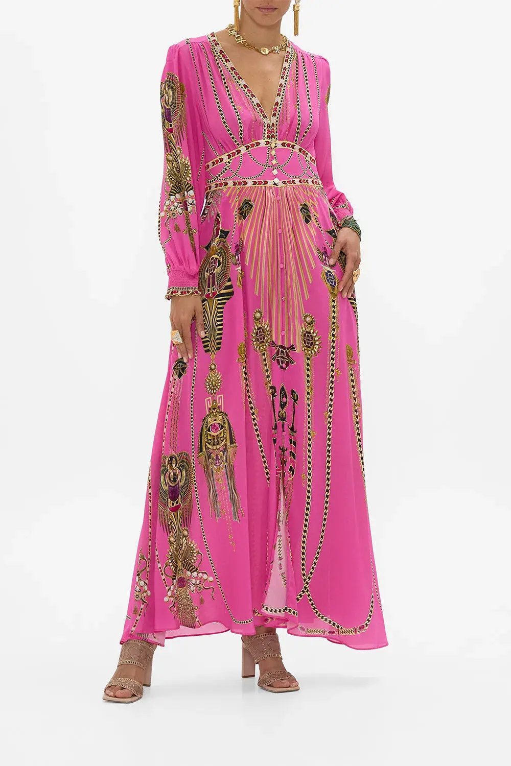 Camilla Song of the Scarab Button Dress with Shaped Waistband Print Size S / AU 10 photo 2