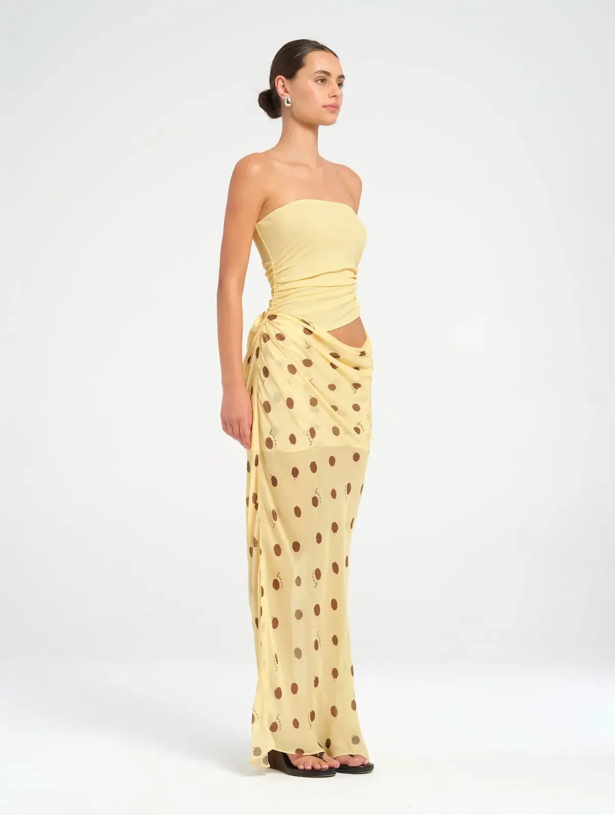 Benni Nico Roscoe Maxi Dress in Butter Spot Size AU 8 photo 3