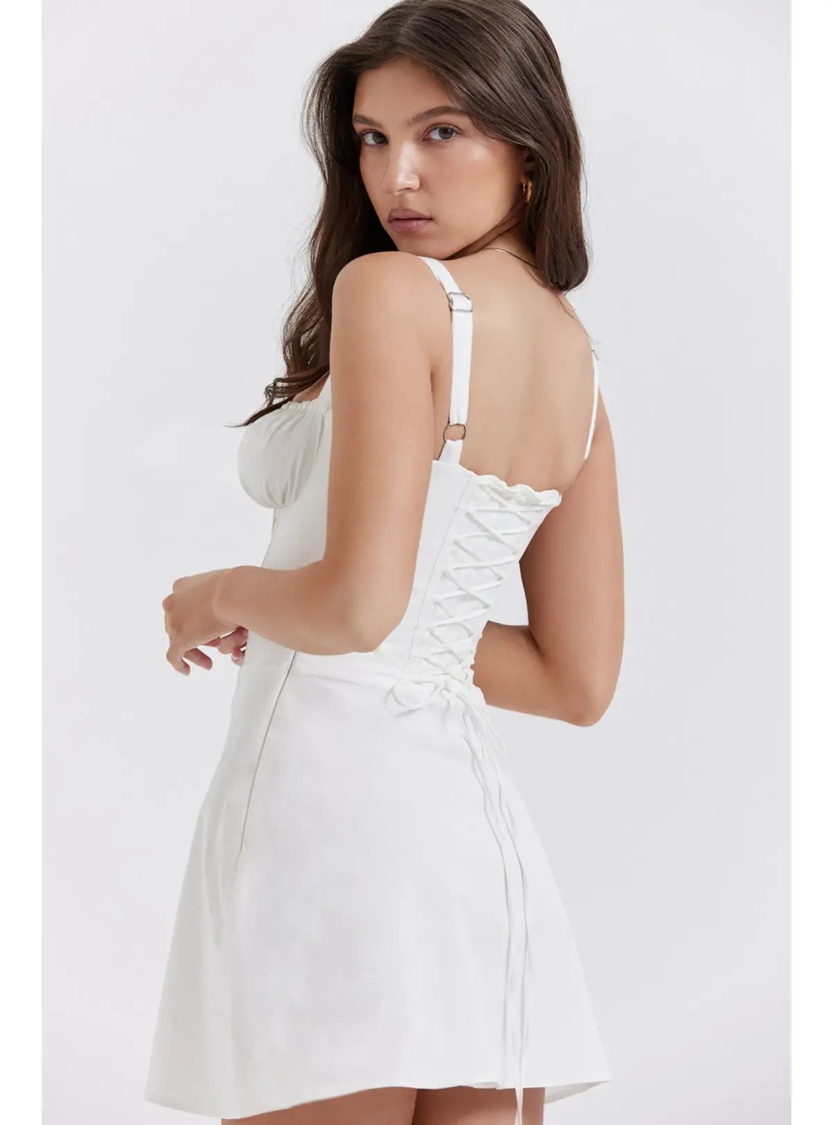 House Of CB Carlotta Corset Mini Dress White Size AU 6 photo 4