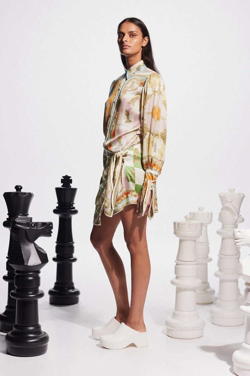 Alemais Checkmate Silk Mini Dress photo 3