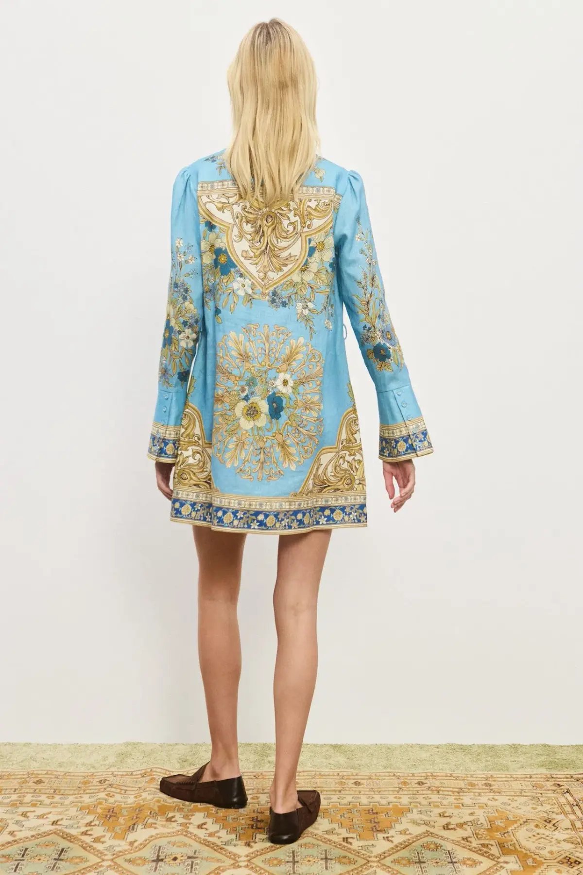 Alemais Cassie Mini Dress in Blue Floral Size 16 photo 3