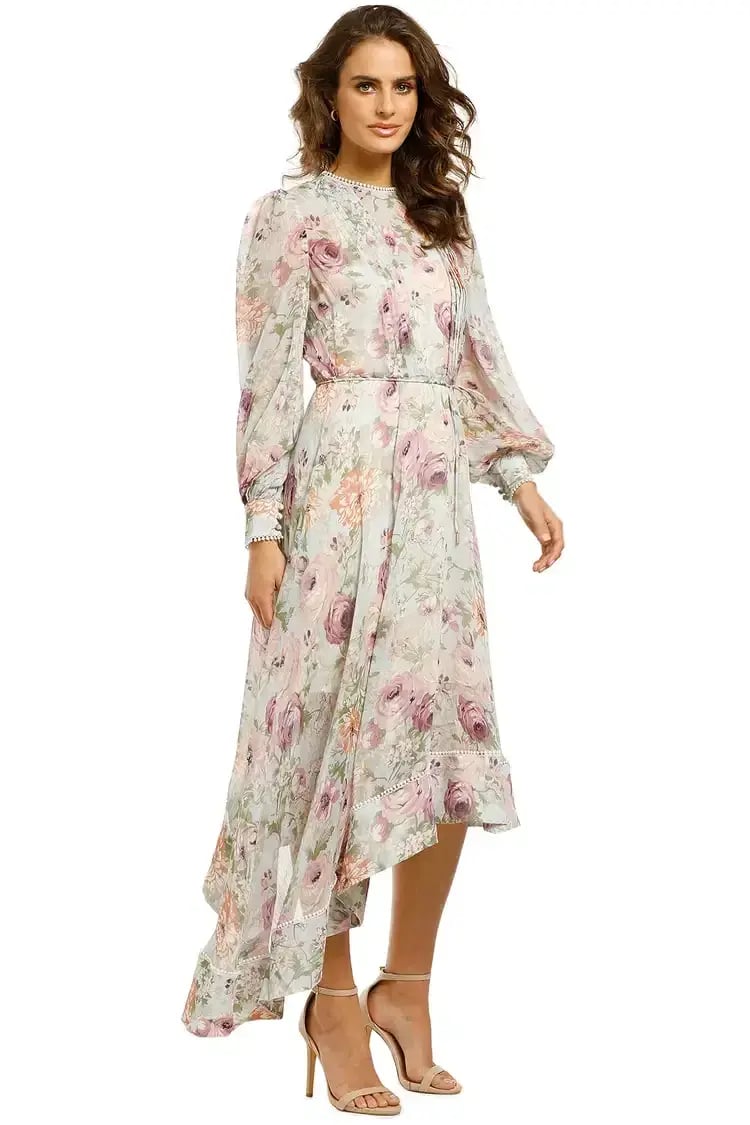 Elliatt Karishma Midi Dress in Multi Floral Size 10 photo 2