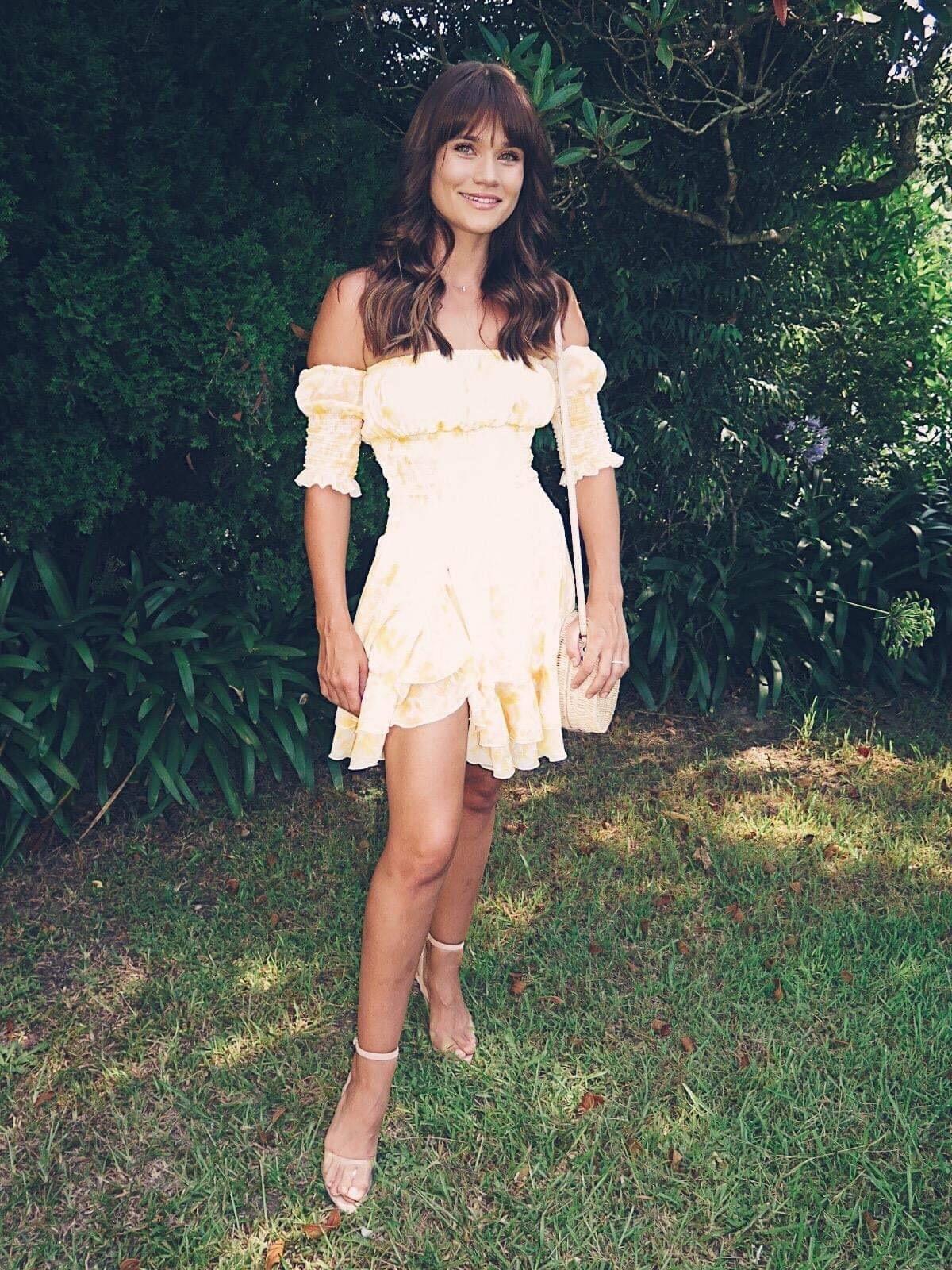MISHA Quinnie Mini Dress Yellow Size 6/XS photo 3