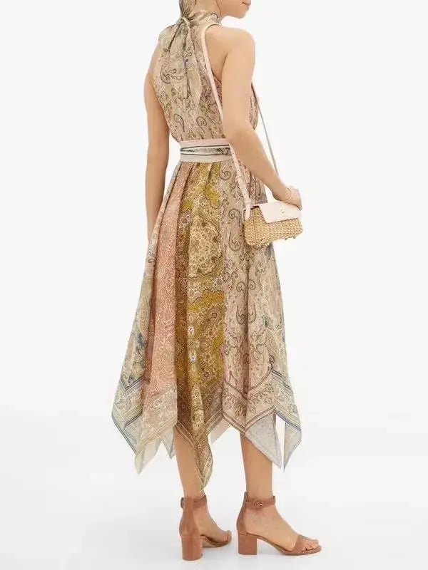 Zimmerman Freja Hanky Hem Long Dress Spliced Print Size 2/AU 12 photo 2