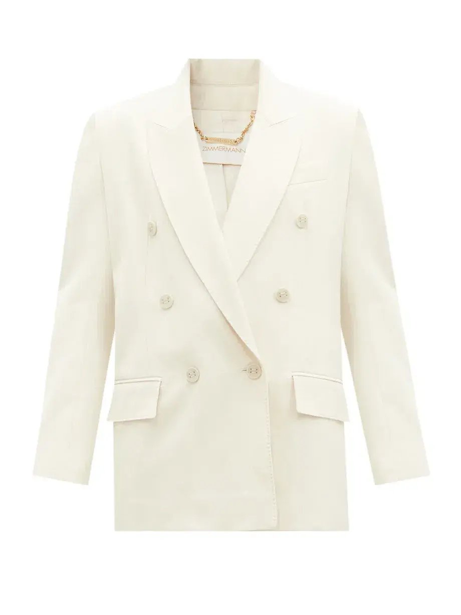 Zimmermann Milk Botanica Man Style Blazer White Size 0P / AU 6 photo 4