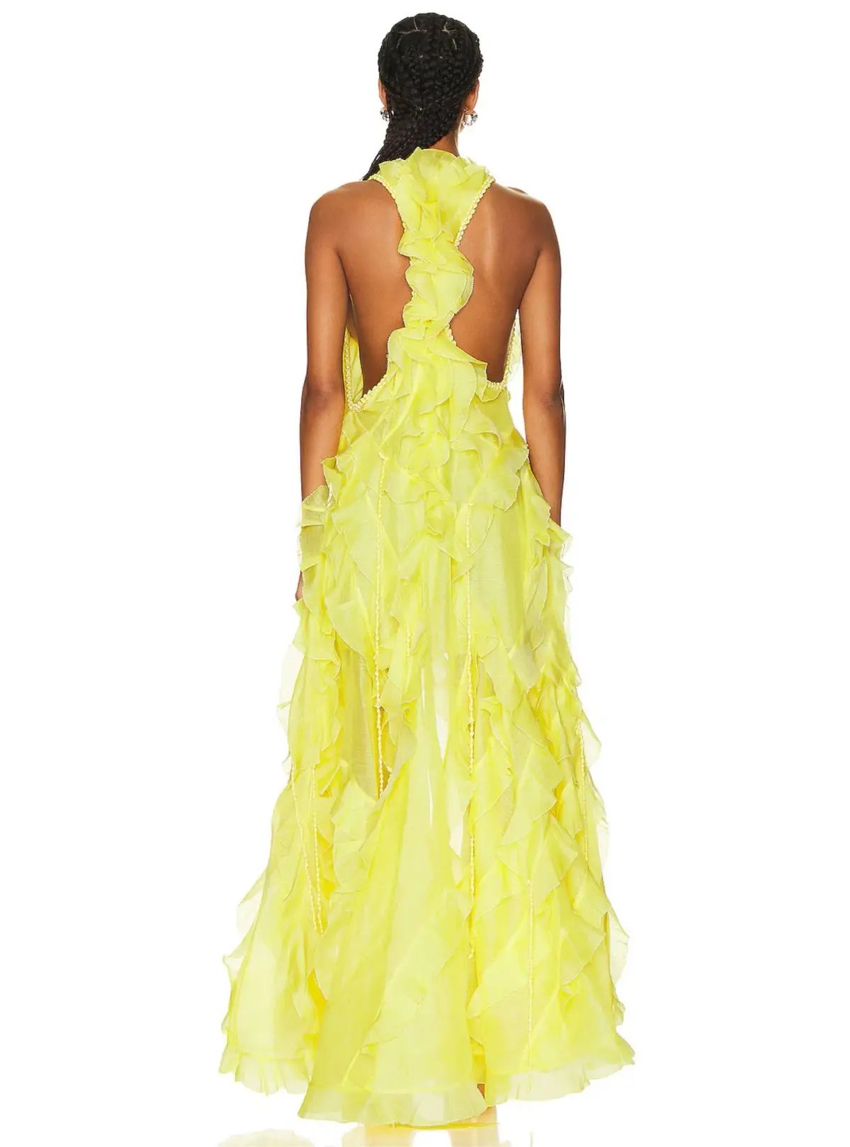 Zimmermann Wonderland Ruffle Gown Lemon Yellow Size 8 photo 2