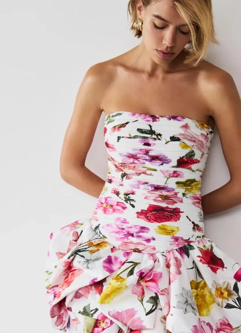Aje Violette Bubble Hem Mini Dress Floral Size 8 photo 2