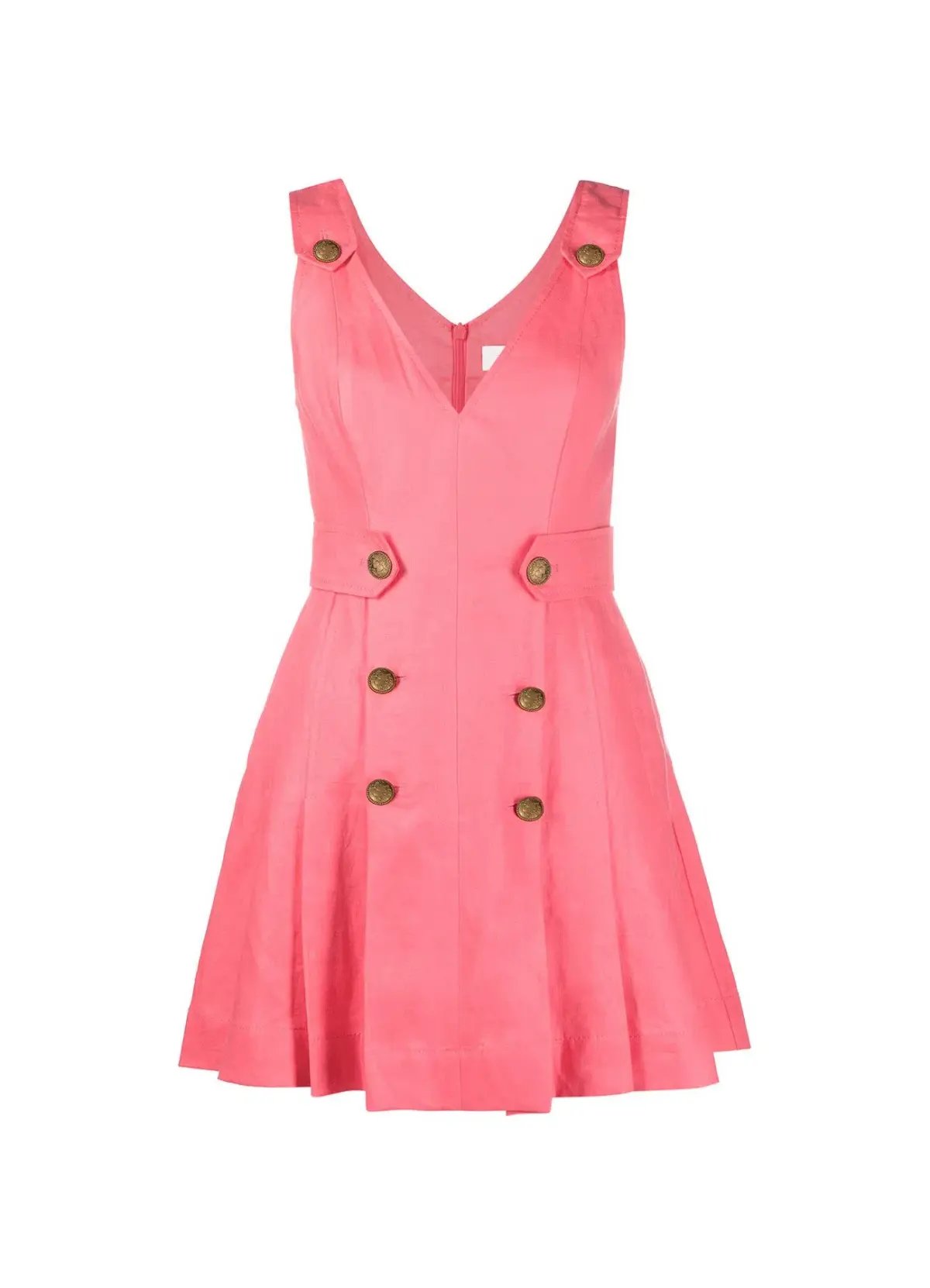 Zimmermann The Lovestruck Buttoned Mini Dress Watermelon Size 2 / Au 12 photo 3