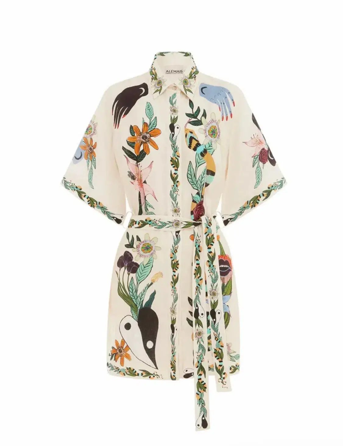 Alemais Meagan Mini Shirt Dress Print Size 8 photo 4