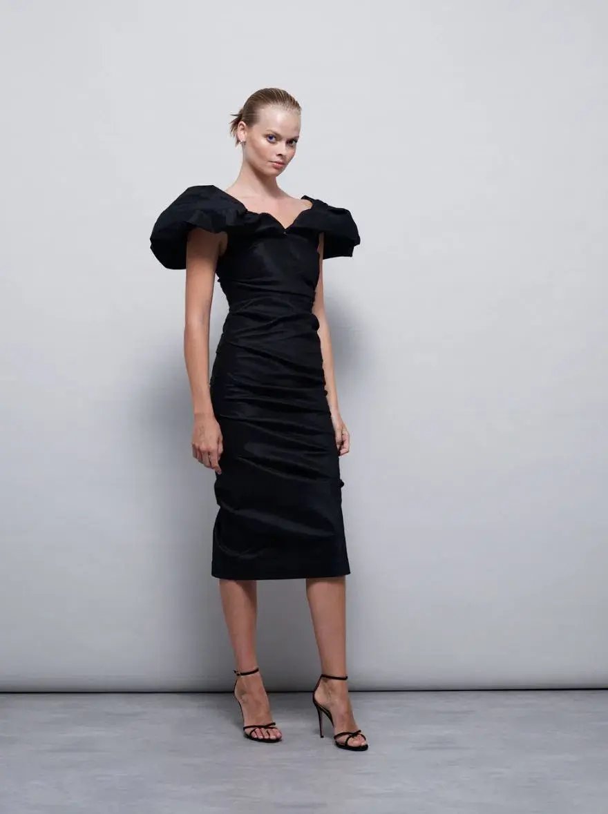 Rachel Gilbert Frey Dress Black Size 3 / AU 12 photo 2