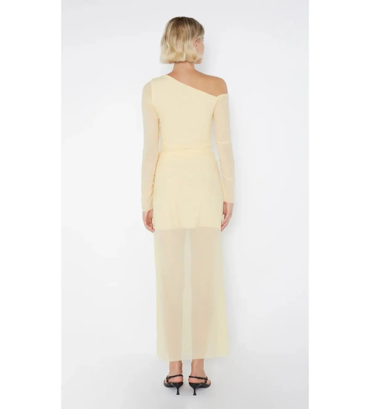 Bec & Bridge Fae Asym Long Sleeve Midi Dress in Butter Yellow Size S / AU 8 photo 6