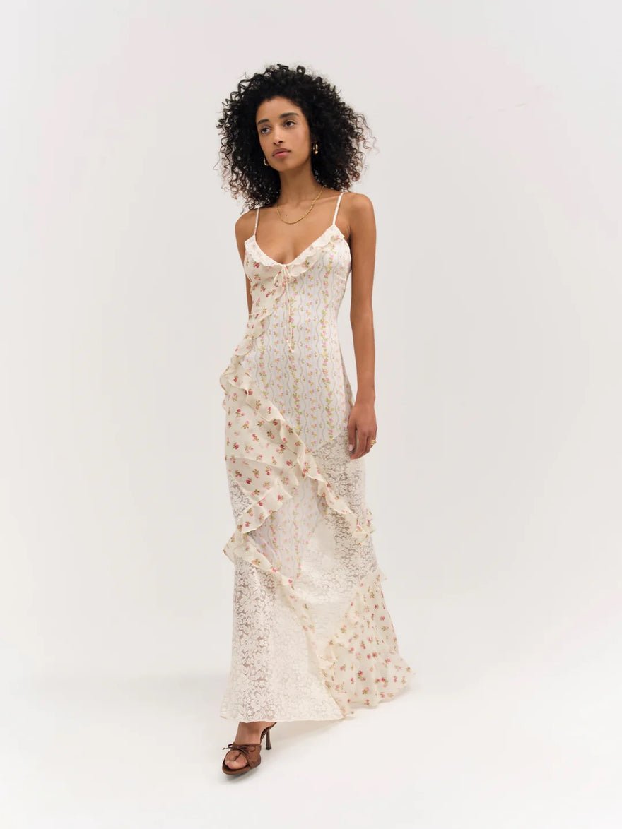 For Love and Lemons Josalyn Maxi Dress - Cream photo 3