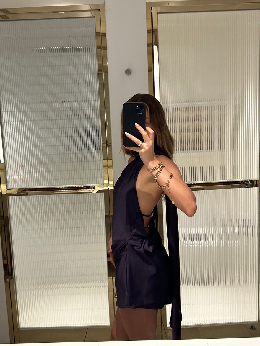 House of CB Aida Night Shade Asymmetric Wrap Neck Dress photo 2