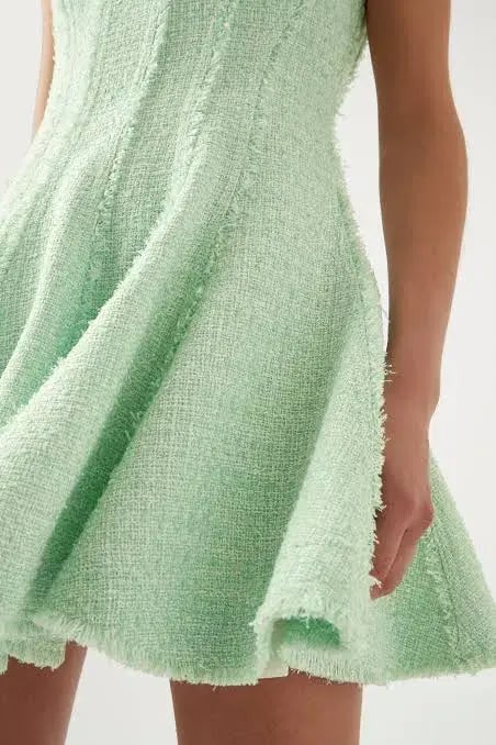 Aje Anais Boucle Mini Dress in Peppermint Green Size 8 / S photo 4