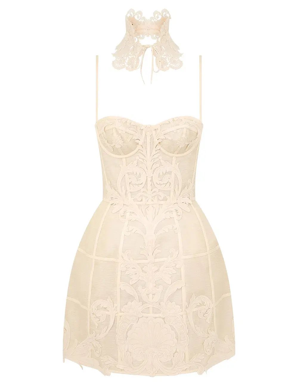 Zimmermann Rebellion Filigree Mini Dress in Cream Size 2 / AU 12 photo 4