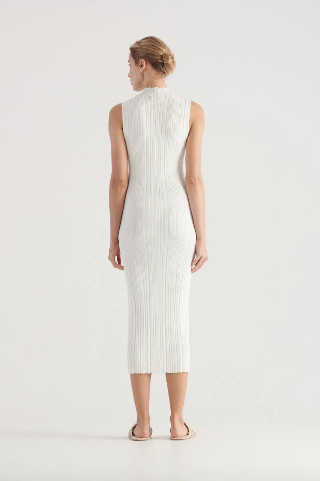 Elka Collective Pillar Knit Dress White Size 10 photo 2