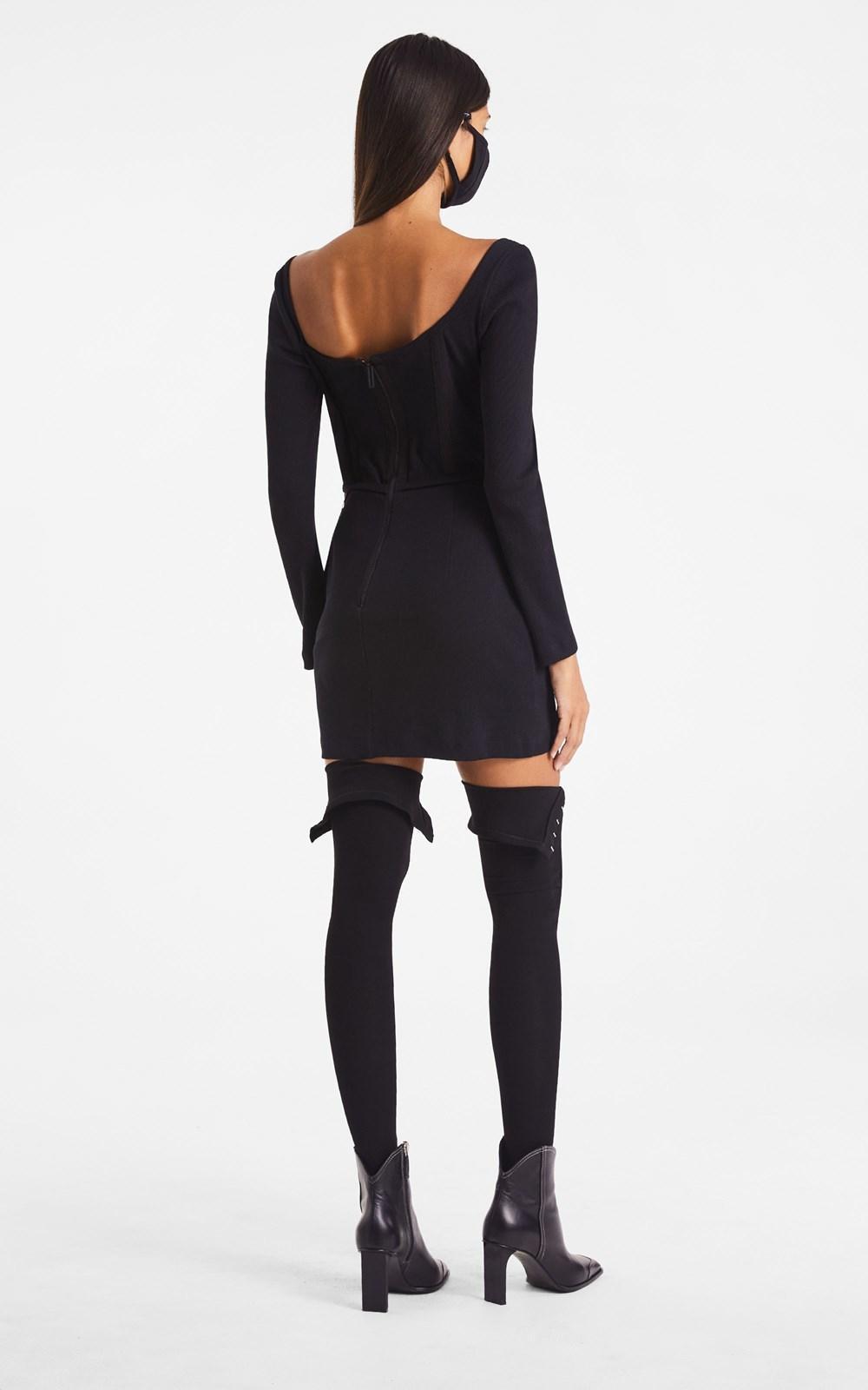 Dion Lee Rib Corset Mini Dress Black Size 10 photo 3