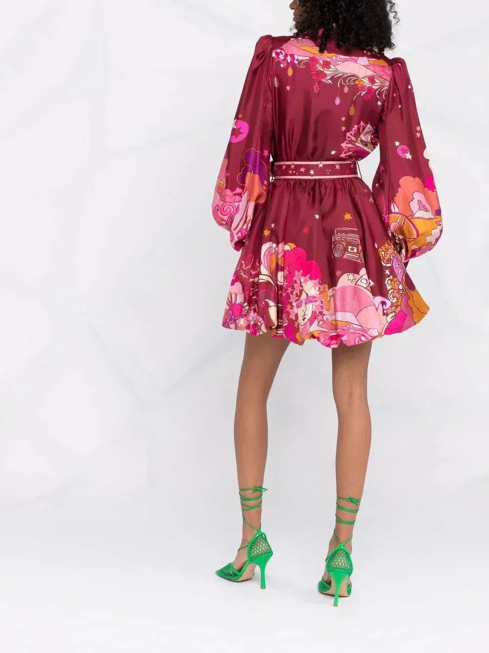 Zimmermann Concert Bubble Shirt Dress in Plum Collage Size 0/ AU 8 photo 3