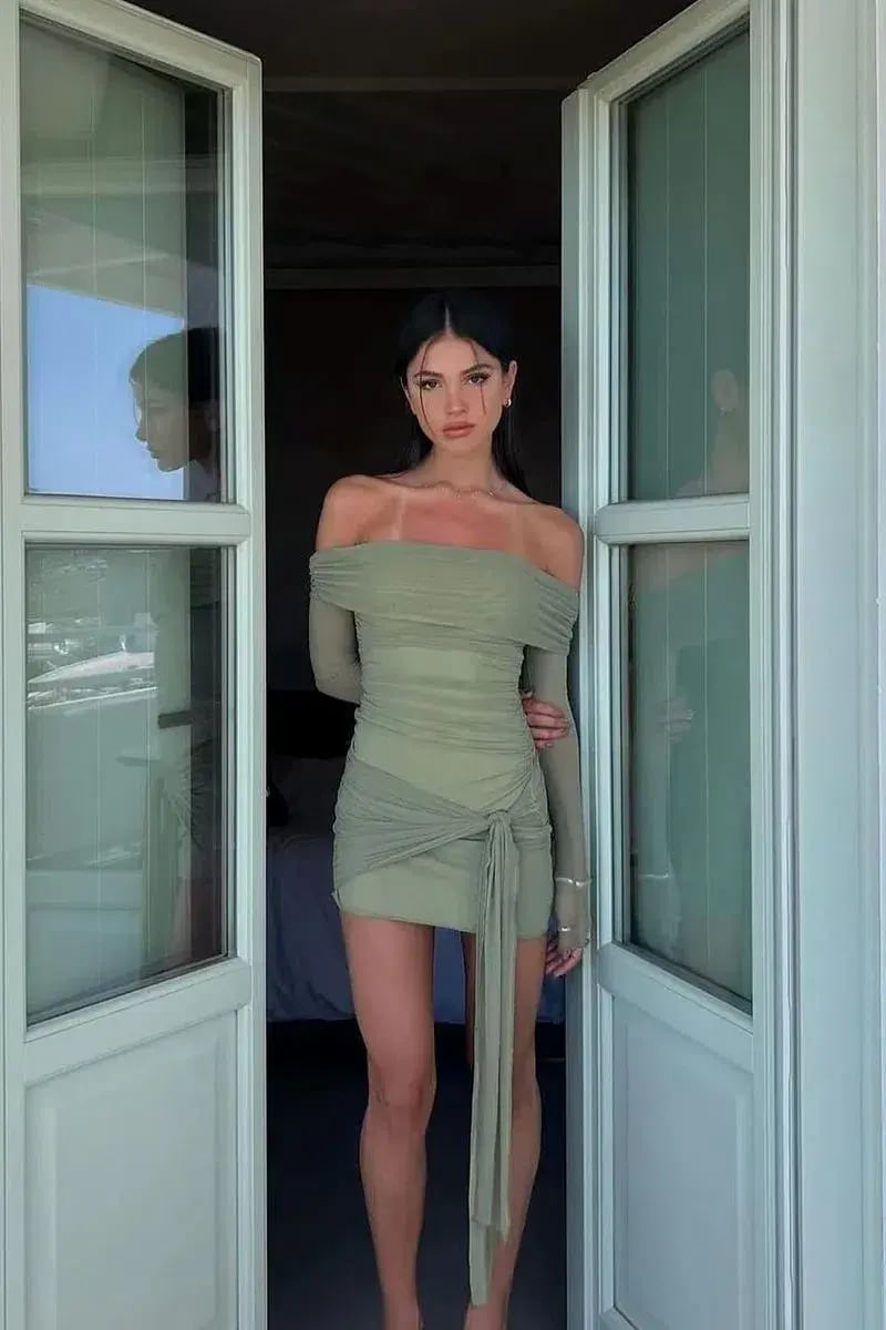 Benni Yasmin Mini Dress Pistachio Size 10 photo 3