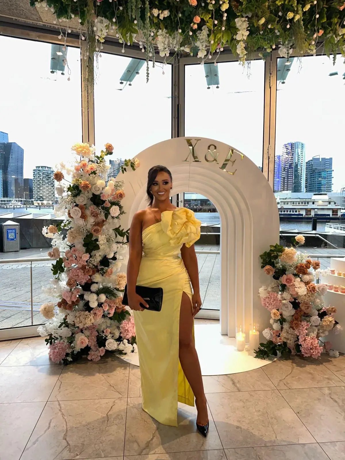Rachel Gilbert Evana Gown Yellow Size 3/AU12 photo 4