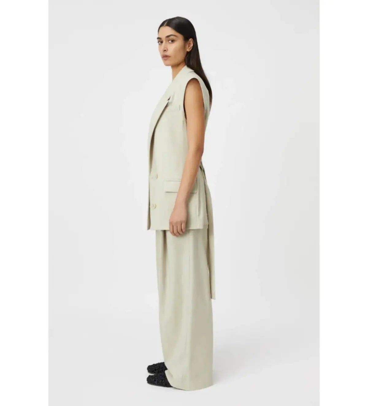 Camiilla and Marc Coen Vest Suit and Pants Sage Green Size 8 photo 2