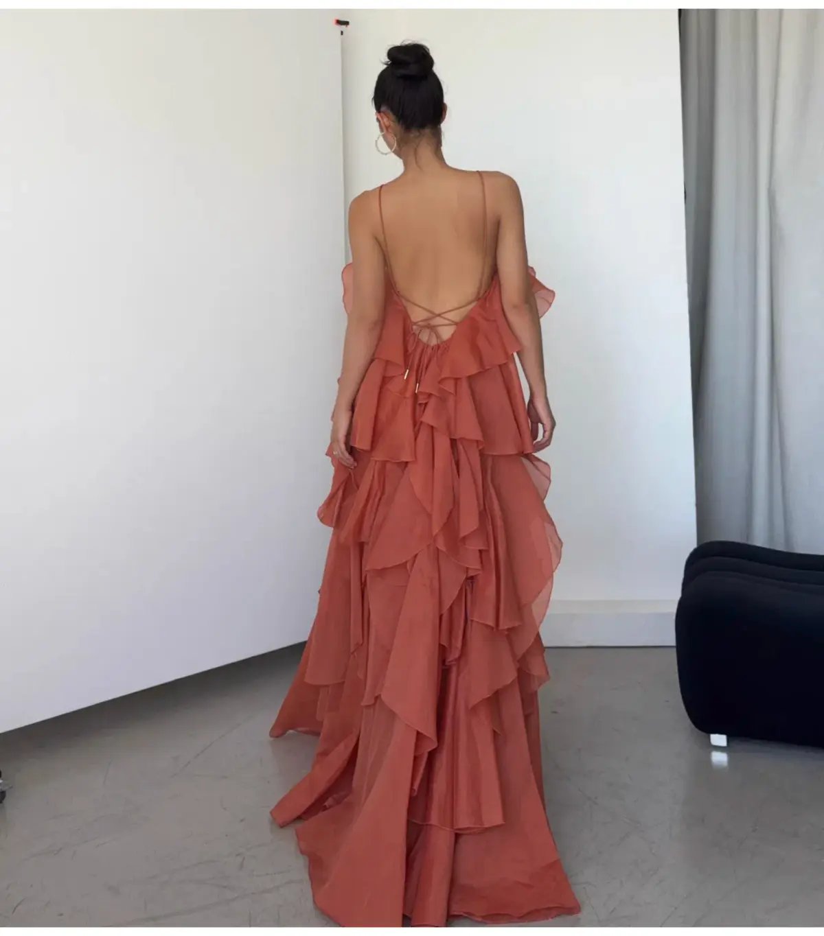 Aje Pandorea Layered Maxi Dress in Coral Clay Size AU 6 photo 6