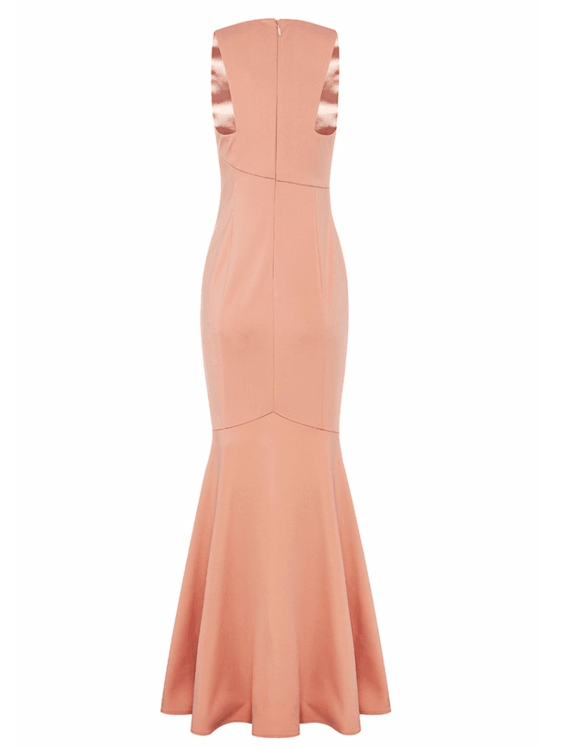 Sheike soft peach pink Maxi Dress Size 10 photo 4