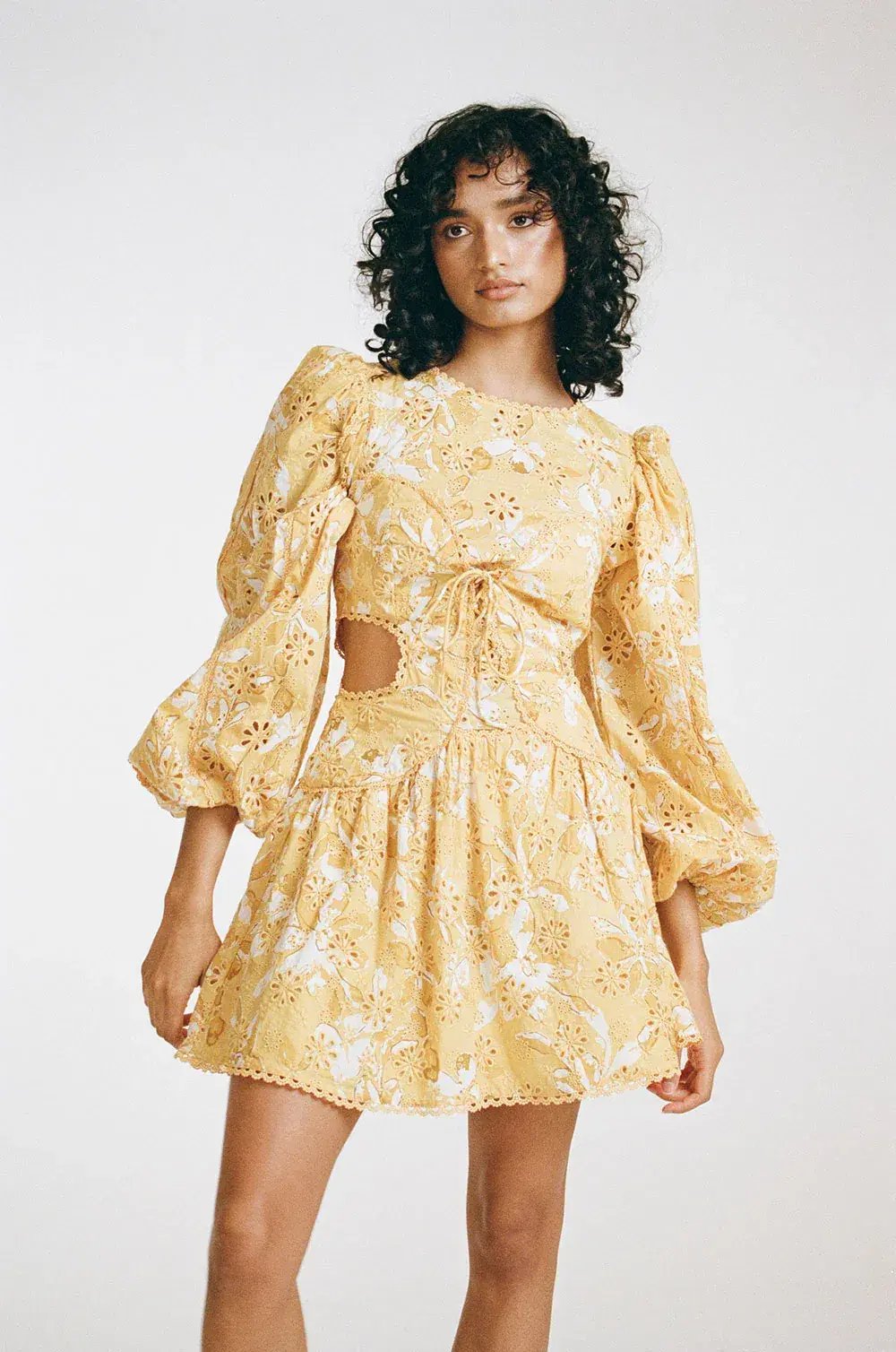 SABO Elysees Dress Yellow and White size XS photo 3