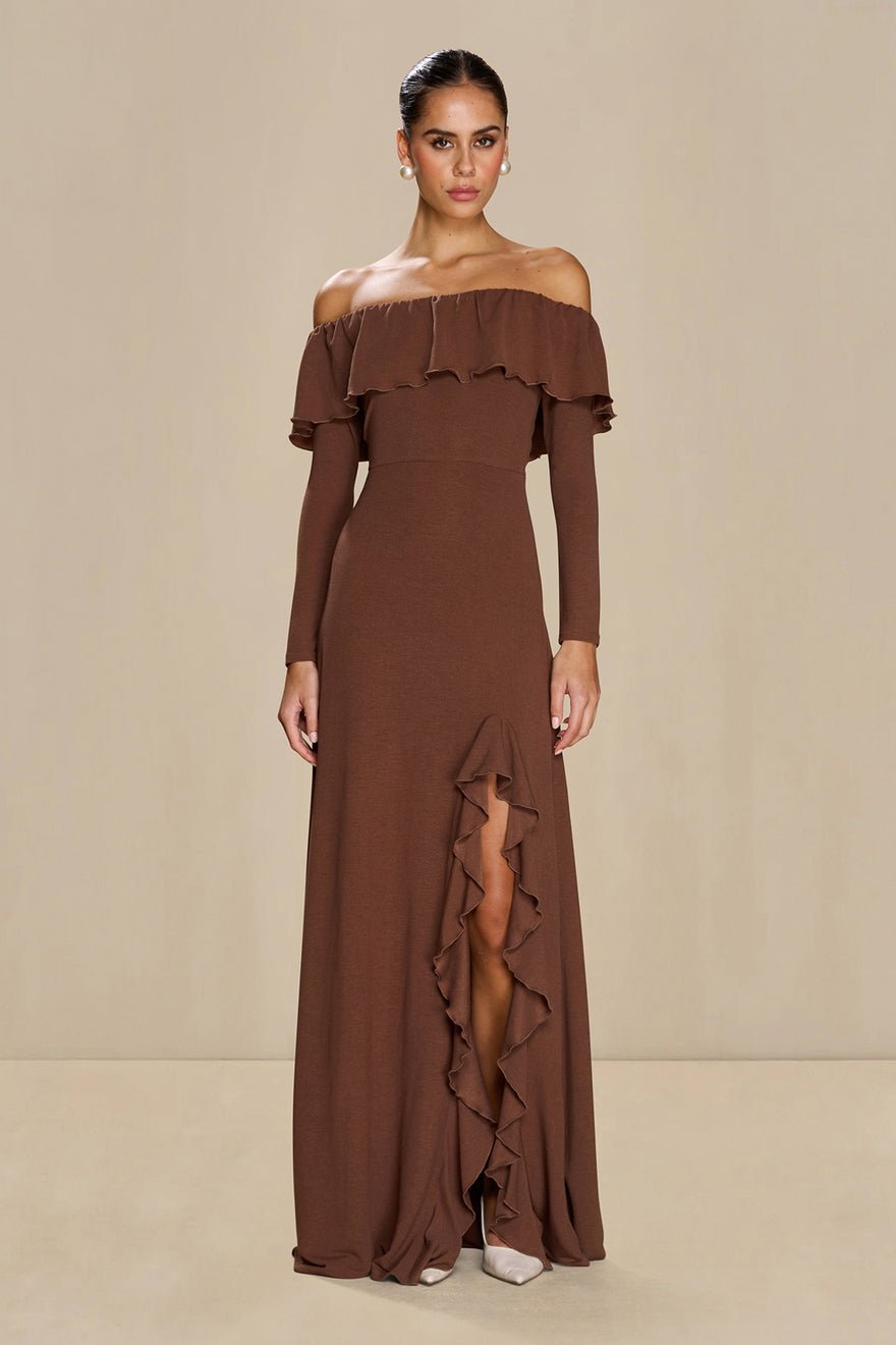 Sonya Aria Ruffle Dress - Espresso photo 2