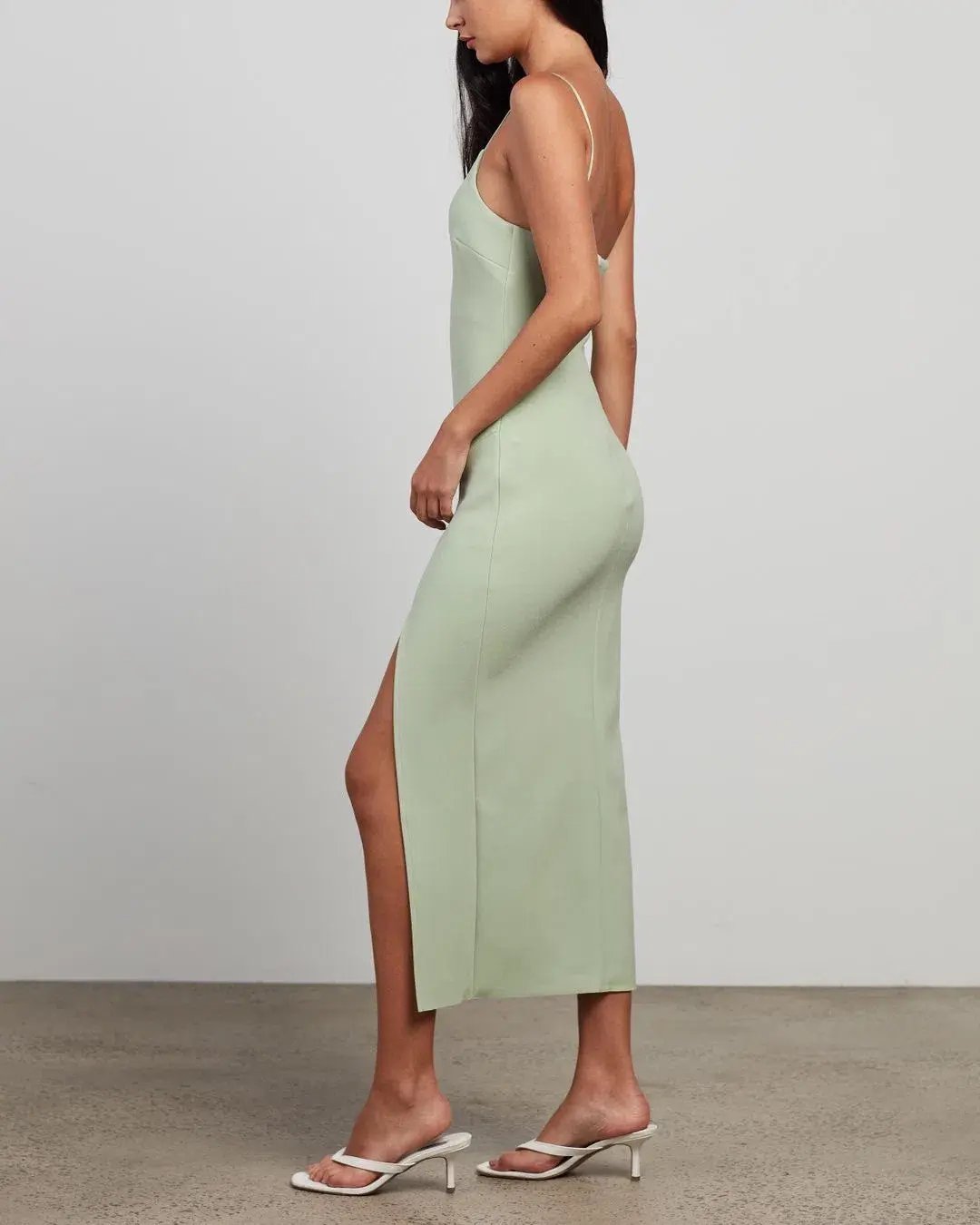 Bec & Bridge Fleur Asymmetric Midi Dress Avocado Size 8 photo 2