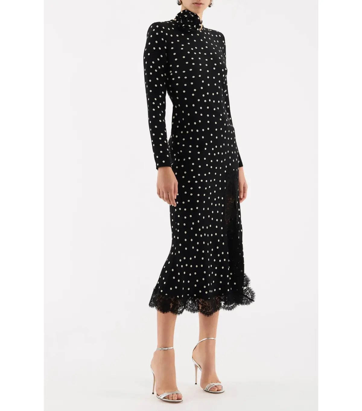Rebecca Vallance Celyn Polka Dot Midi Dress Black Size AU 12 photo 3