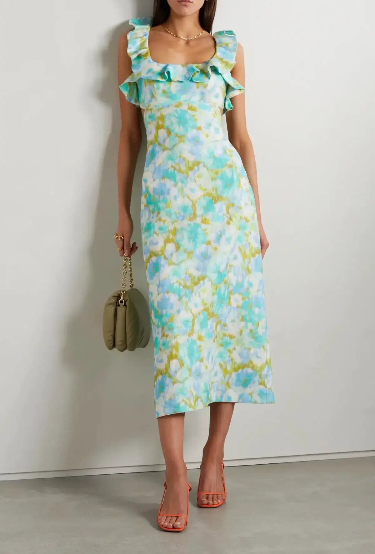 Zimmermann High Tide Frilled Midi Dress Floral Size 1 / Au 10 photo 3
