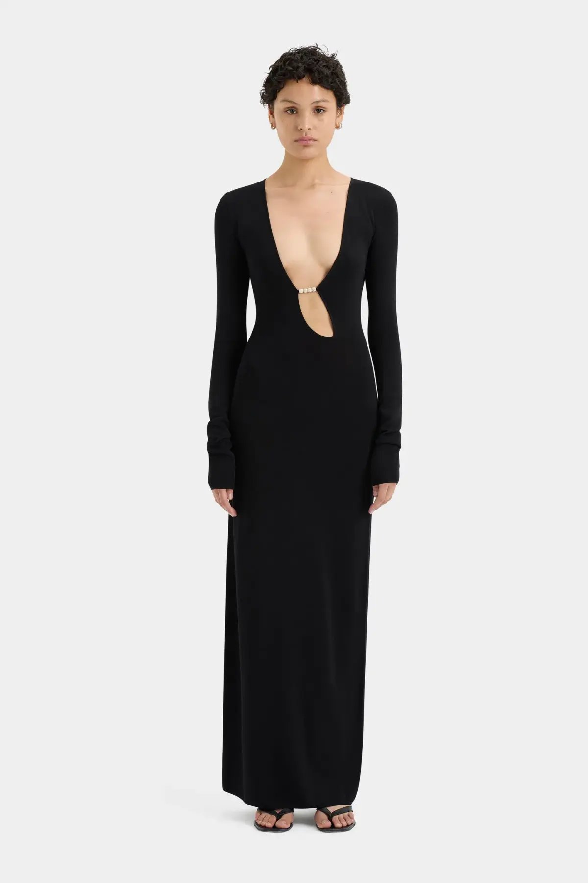 Sir the Label Kinetic Beaded Long Sleeve Maxi Dress Black Size 0 / AU 6 photo 4