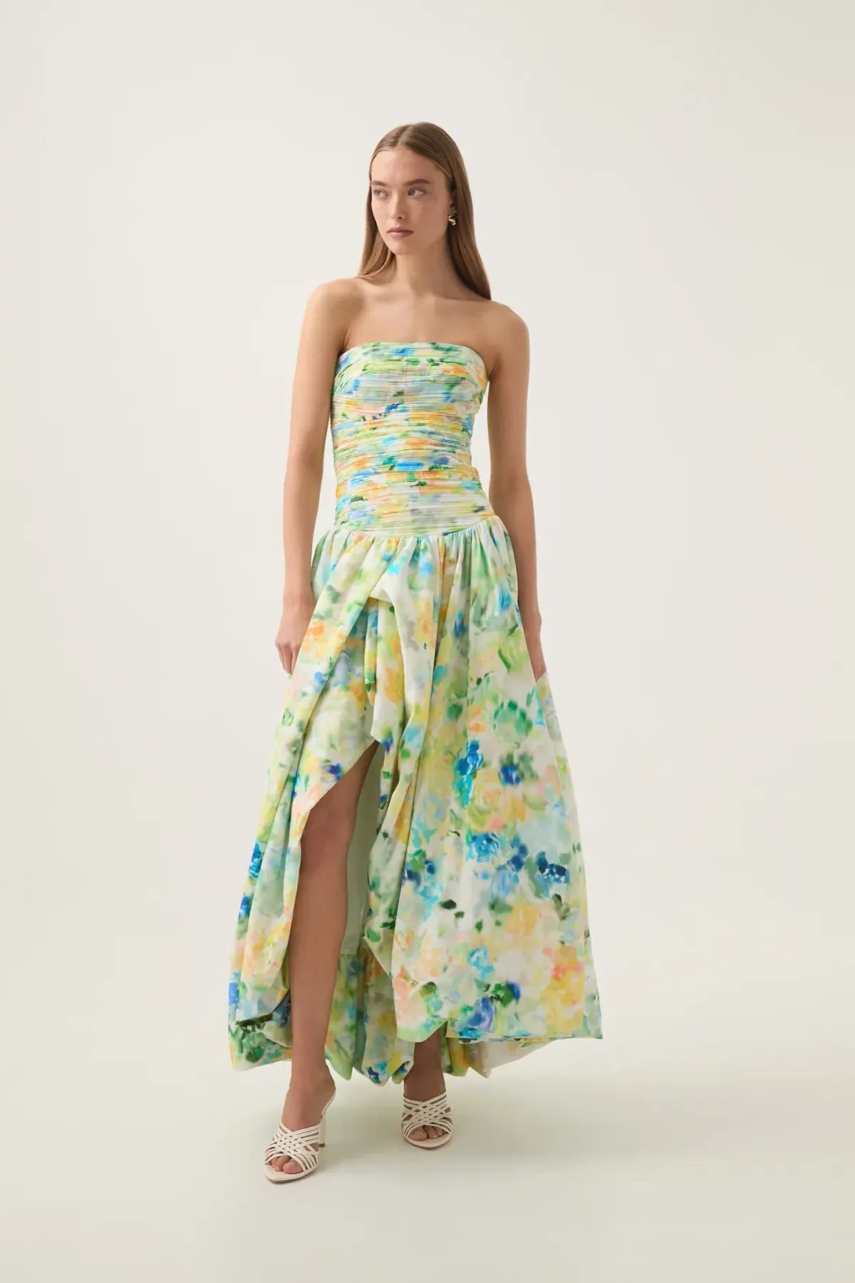 Aje Violette Bubble hem Maxi Dress Floral Haze Size 10 photo 5