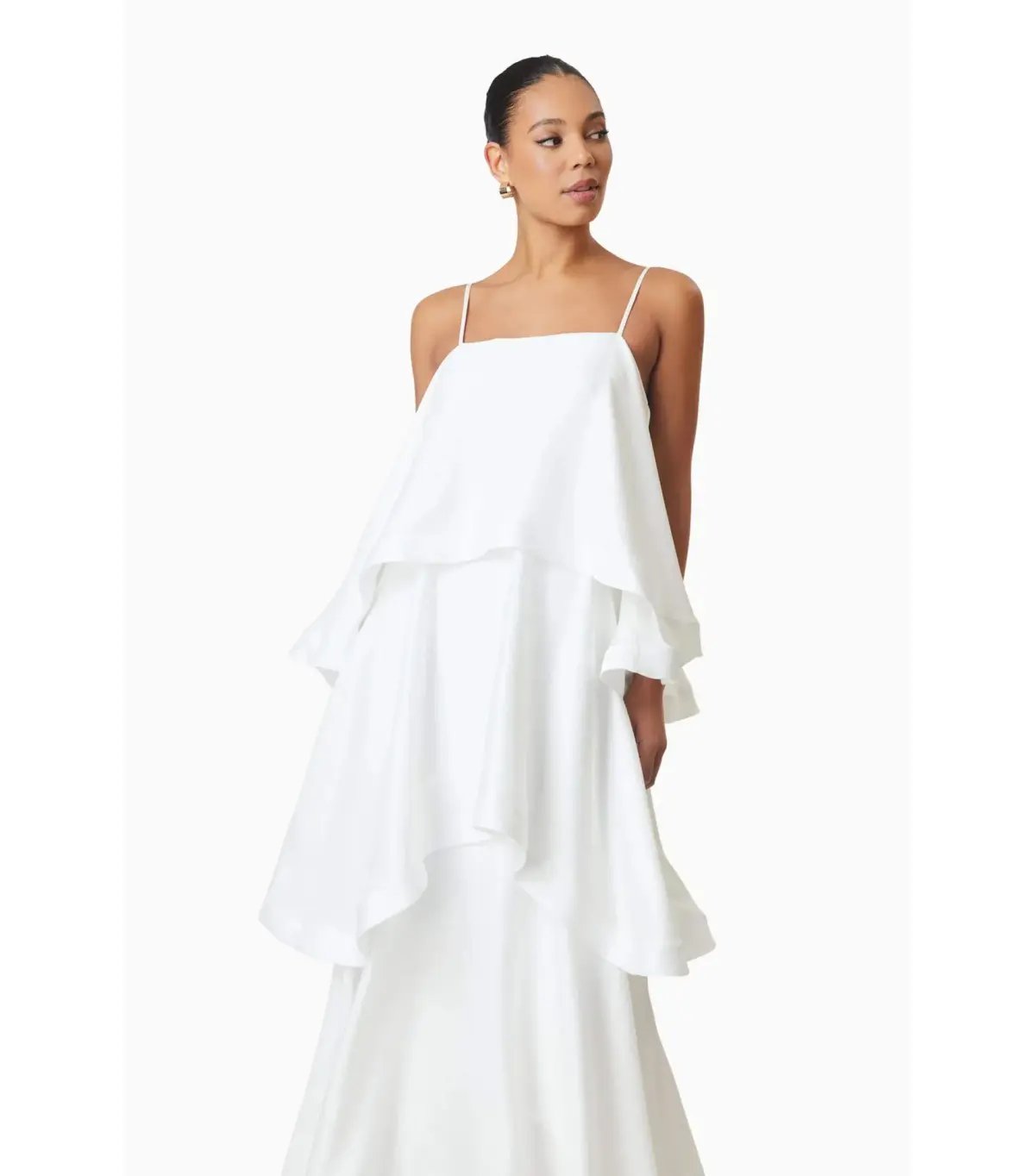 Elliatt Tilly Tiered Maxi Dress White Size AU 8 photo 2