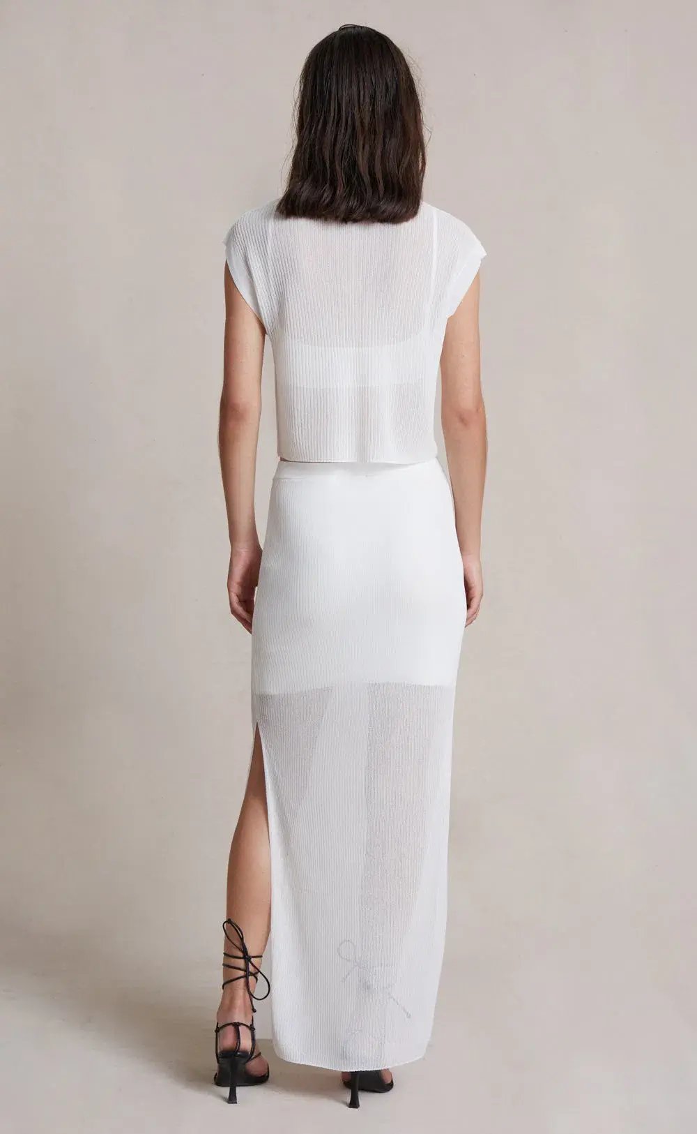 Bec & Bridge Moon Light Knit Tee and Skirt Set White Size 8 photo 3