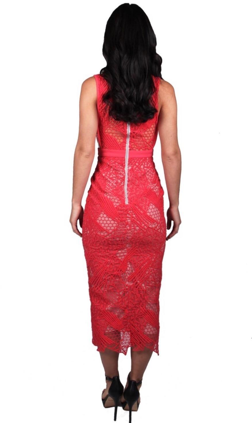 Manning Cartell Gallery Views Sheath Dress Scarlet Red Size 8 photo 3