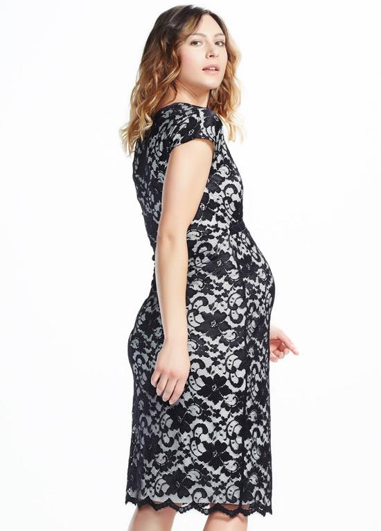 Soon Maternity Black Lace Anca Maternity Dress Size 8 photo 2