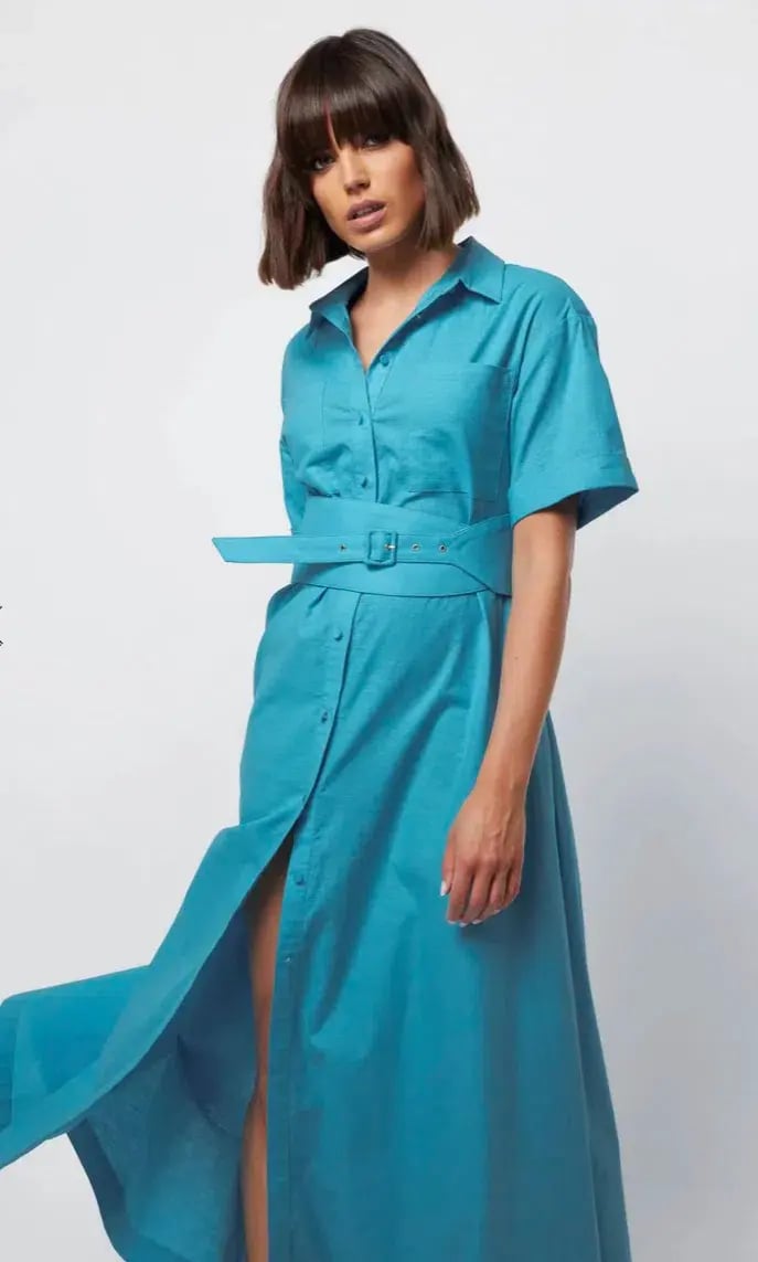 Mossman The Blue Light Shirt Dress Blue Size 16 photo 3