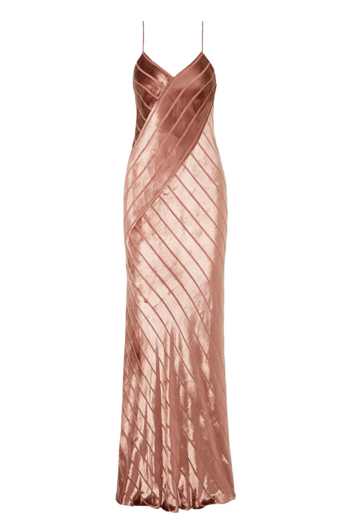 Michelle Mason Open Back Devoré-Velvet Gown in Antique Rose Pink Size 10 photo 3