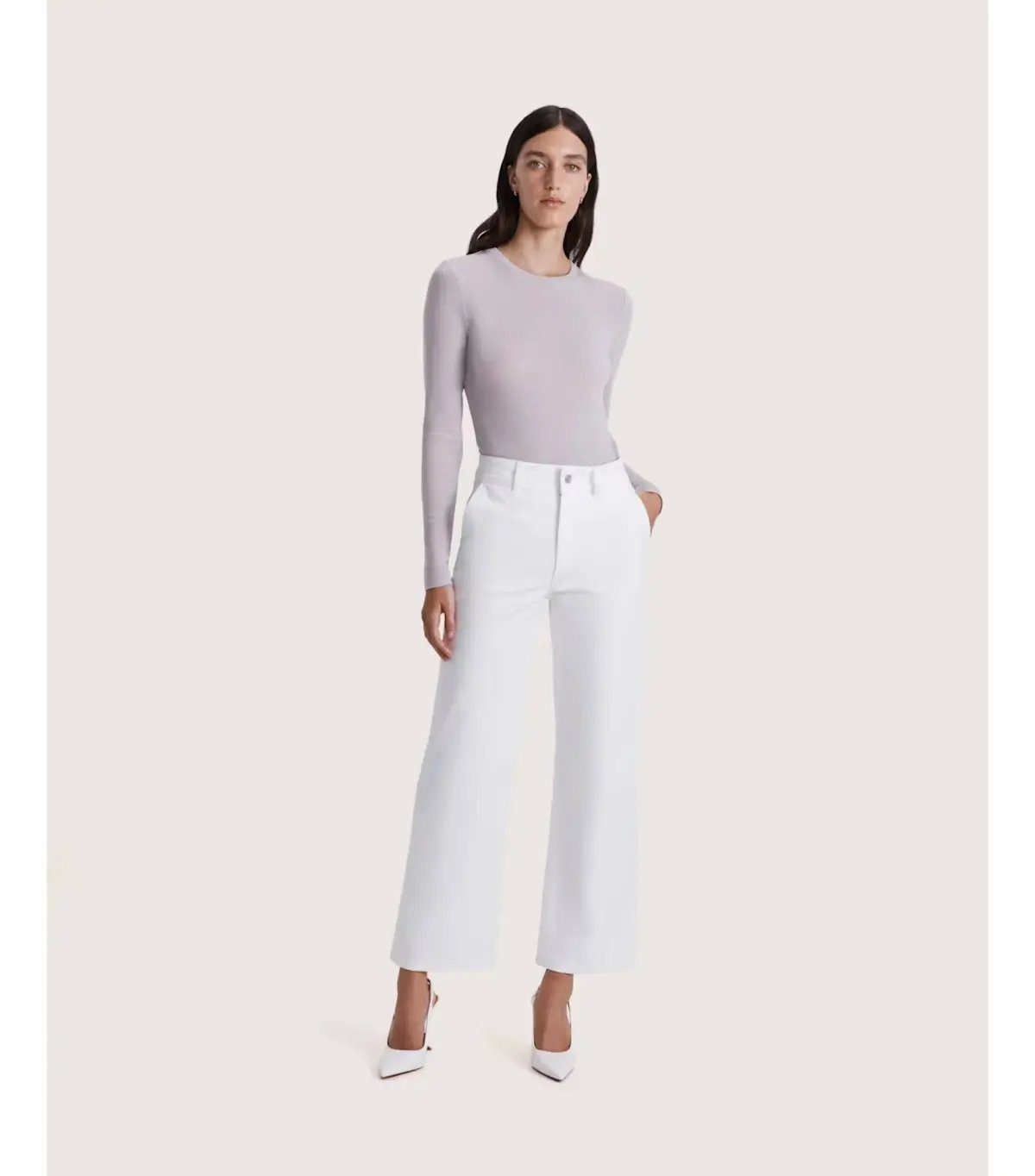Saba Ava Wide Leg Midi Jean White Size AU 16 photo 4