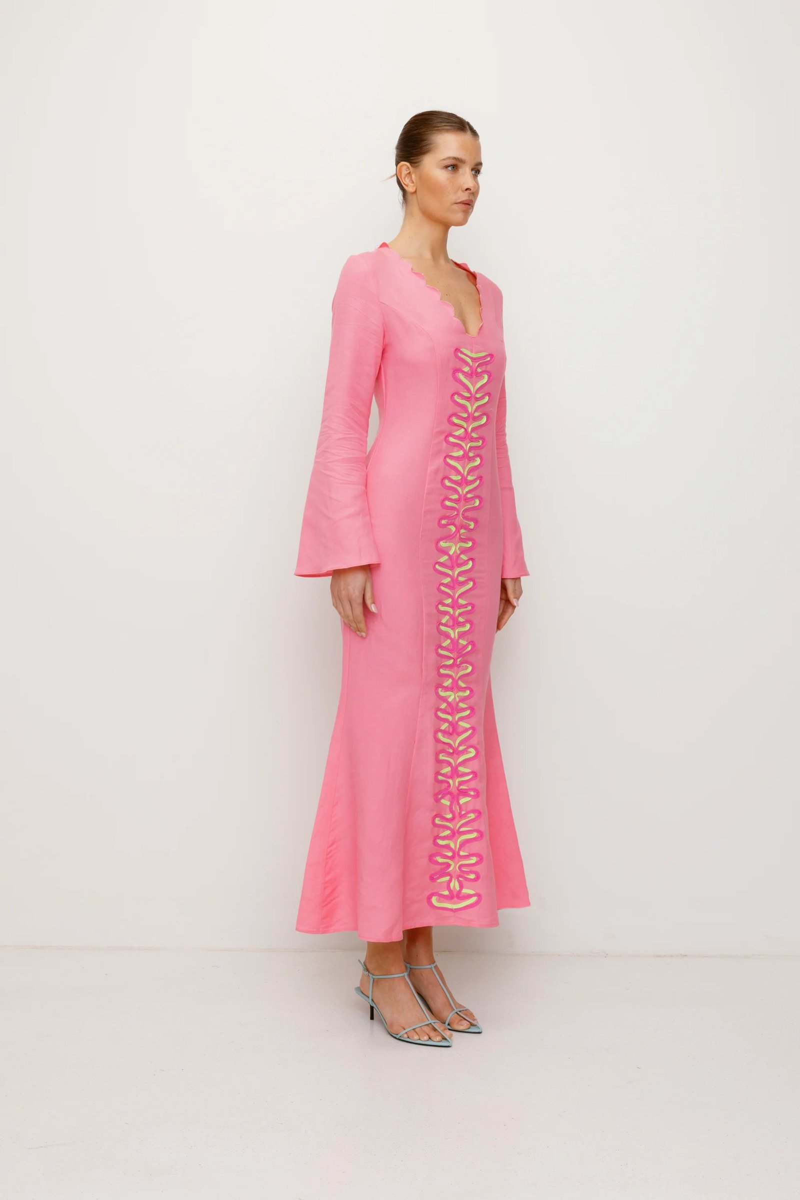 THE WOLF GANG ZABELLE MAXI DRESS - CANDY PINK photo 4
