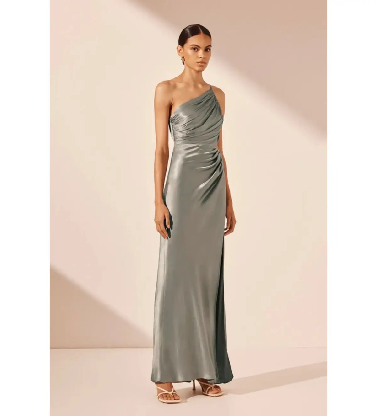 Shona Joy La Lune Gathered Maxi Dress in Sage Size 14 photo 2