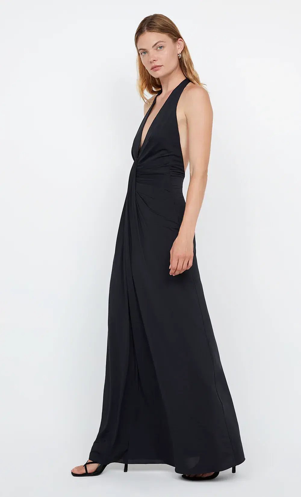 Bec and Bridge Tillie Drape Maxi Dress Black Size 8 photo 3