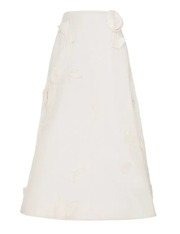 Zimmermann The Matchmaker Rose Bra and Rose Flare Skirt Set in Ivory Size 0 / AU 8 photo 4